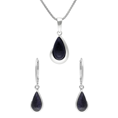 Komplet łezki z Nocą Kairu srebro