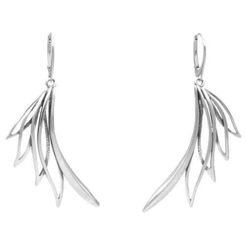 Efektowne kolczyki z motywem roślinnym srebro oksydowane