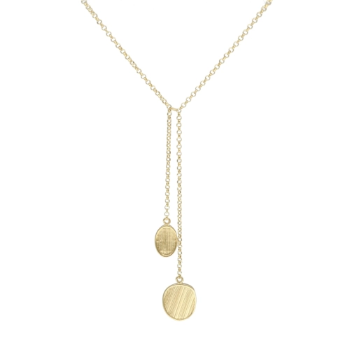 Naszyjnik krawatka owalna srebro pozłacane