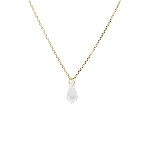 Naszyjnik z białym kryształem srebro pozłacane