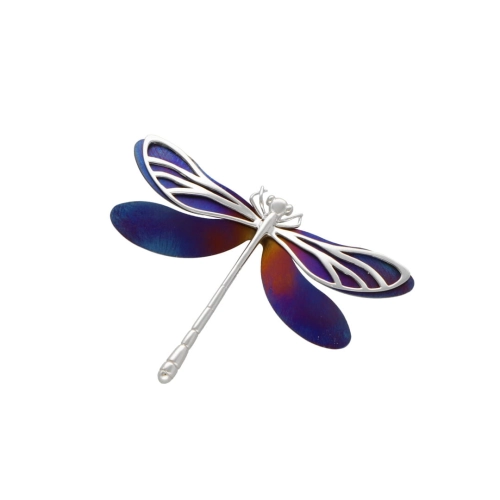 Wisior broszka ważka tytan srebro rodowane