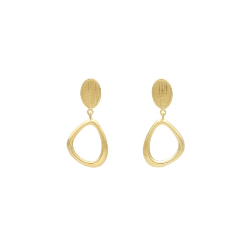 Eleganckie kolczyki satynowane srebro pozłacane