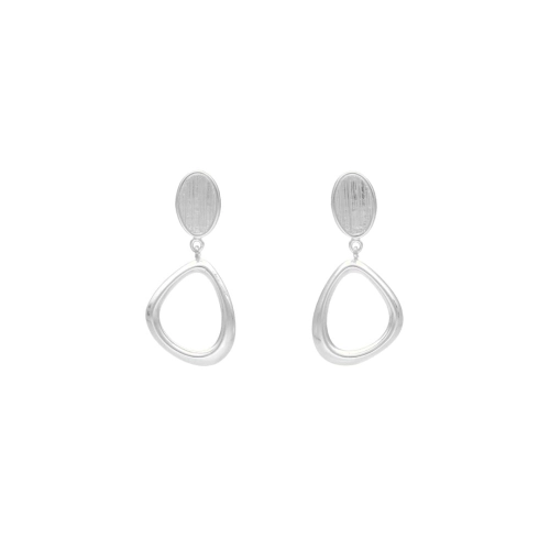 Eleganckie kolczyki satynowane srebro rodowane