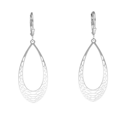 Kolczyki łezki ażurowe srebro rodowane