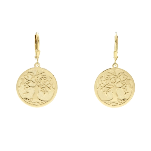 Kolczyki drzewko szczęścia srebro pozłacane