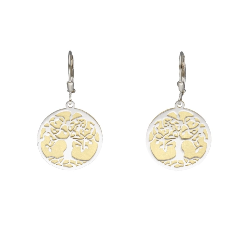 Kolczyki drzewko szczęścia srebro pozłacane