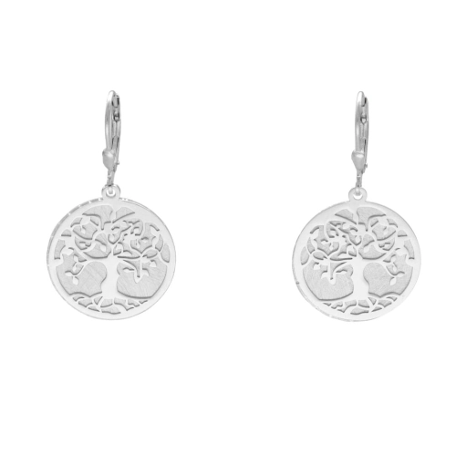 Kolczyki drzewko szczęścia srebro rodowane