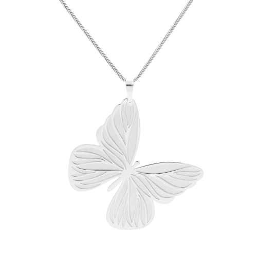 Wisior motyl satynowane srebro rodowane