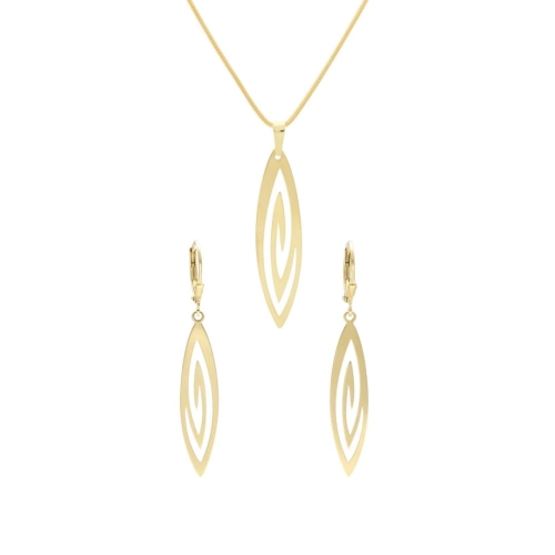 Komplet owalny srebro pozłacane