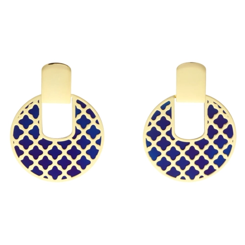 Kolczyki okrągłe tytan srebro pozłacane