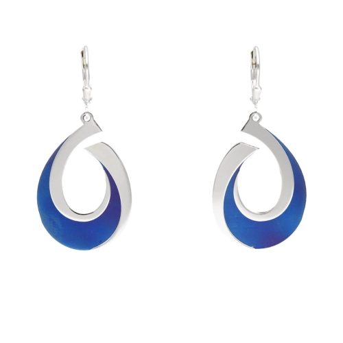 Kolczyki łezki tytan srebro rodowane