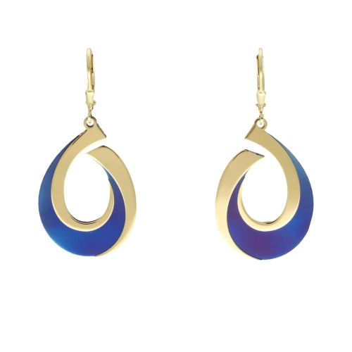 Kolczyki łezki tytan srebro pozłacane