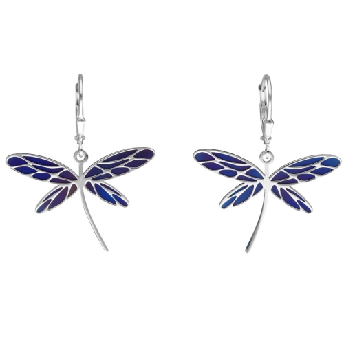 Kolczyki ważki tytan srebro rodowane