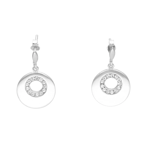 Kolczyki kółka z cyrkoniami srebro