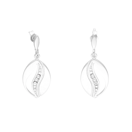 Kolczyki z cyrkoniami owalne srebro