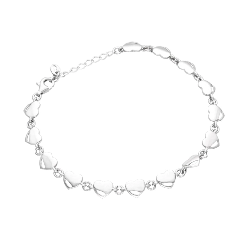 Bransoletka serce gładkie srebro