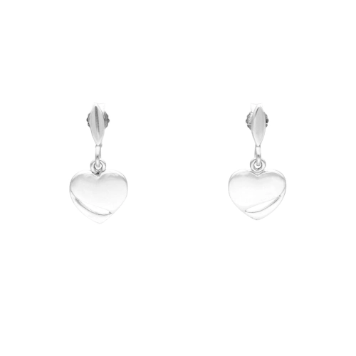 Kolczyki gładkie serduszka srebro