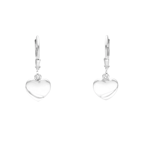 Kolczyki gładkie serduszka srebro