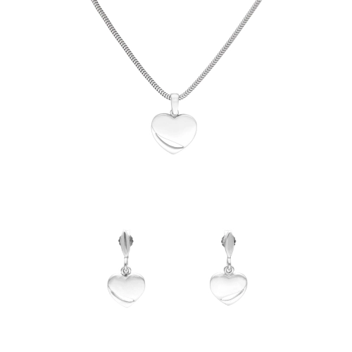 Komplet serca srebro