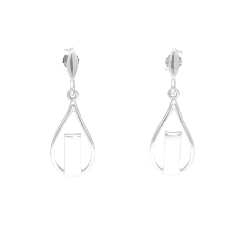 Kolczyki gładkie łezki srebro