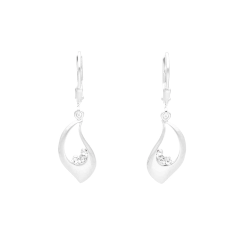 Kolczyki z cyrkoniami gładkie srebro