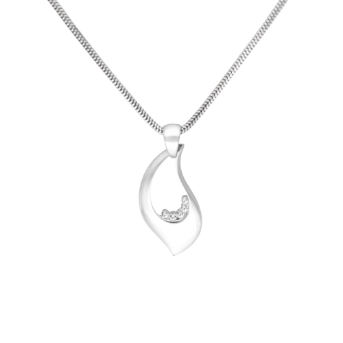 Wisiorek z cyrkoniami gładkie srebro