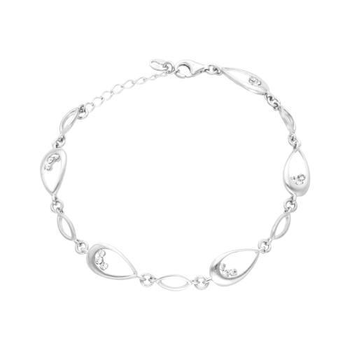 Bransoletka z cyrkoniami łezka srebro