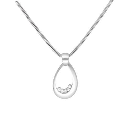 Wisior z cyrkoniami łezka srebro