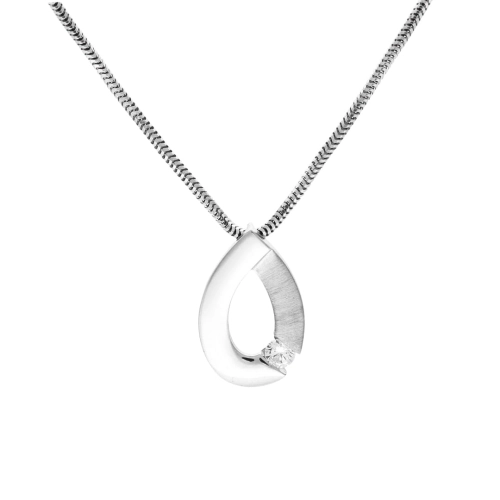 Wisiorek z cyrkoniami łezka srebro