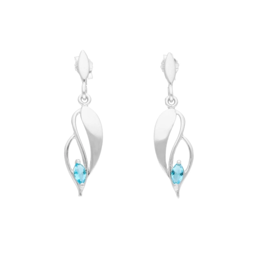 Kolczyki z błękitną cyrkonią srebro