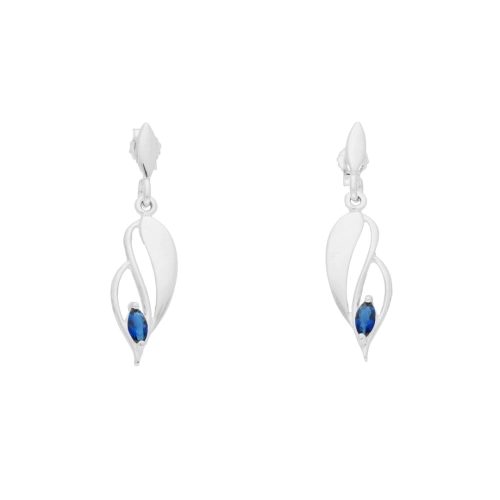 Kolczyki z szafirową cyrkonią srebro