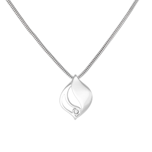 Wisior z białą cyrkonią srebro