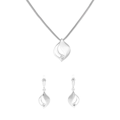 Komplet z białymi cyrkoniami srebro