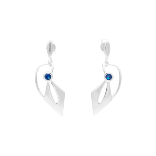 Kolczyki z szafirową cyrkonią srebro