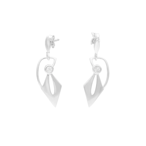 Kolczyki z białą cyrkonią srebro