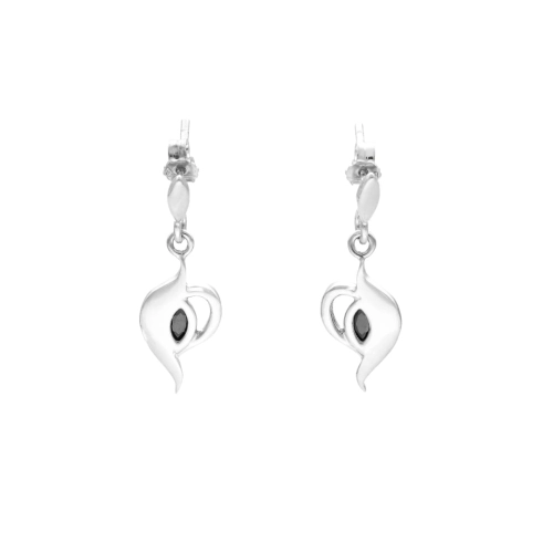 Kolczyki z czarnymi cyrkoniami srebro