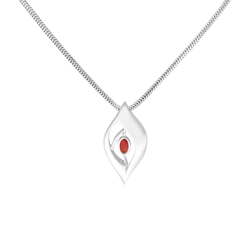 Wisior z rubinową cyrkonią srebro
