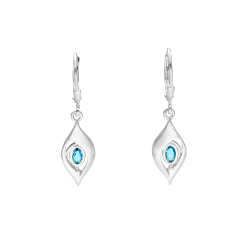 Kolczyki z błękitną cyrkonią srebro