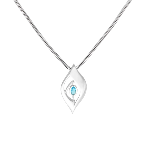 Wisior z błękitną cyrkonią srebro