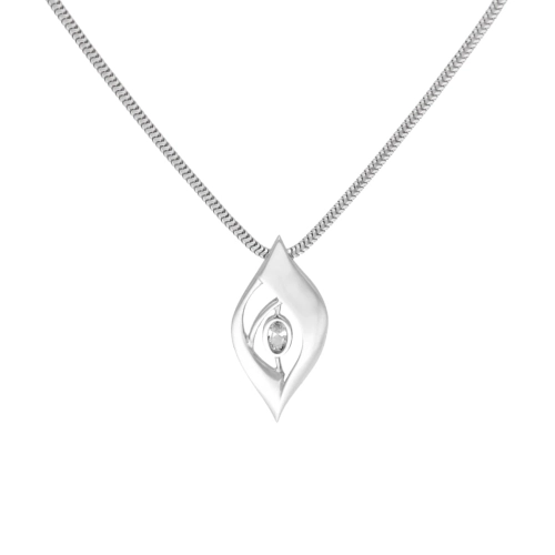 Wisior z białą cyrkonią srebro