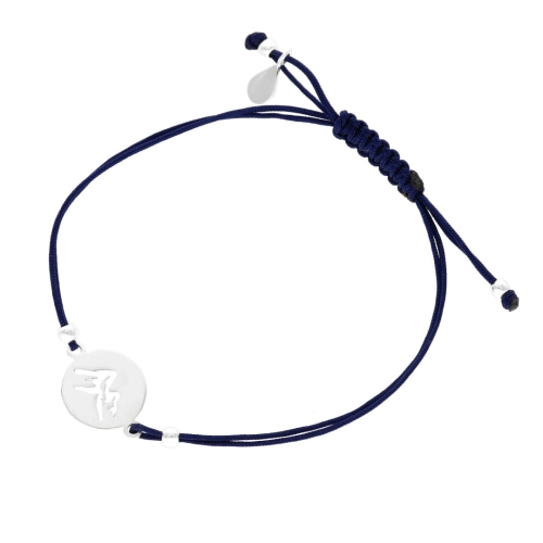 Bransoletka sznurkowa góry granatowa srebro
