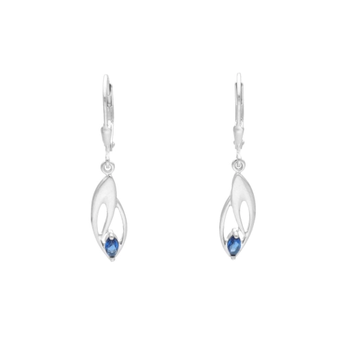 Kolczyki z szafirową cyrkonią srebro