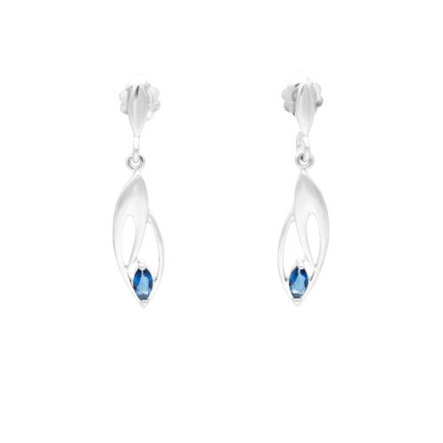 Kolczyki z szafirową cyrkonią srebro