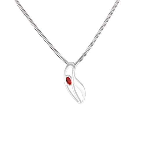 Wisior z rubinową cyrkonią srebro