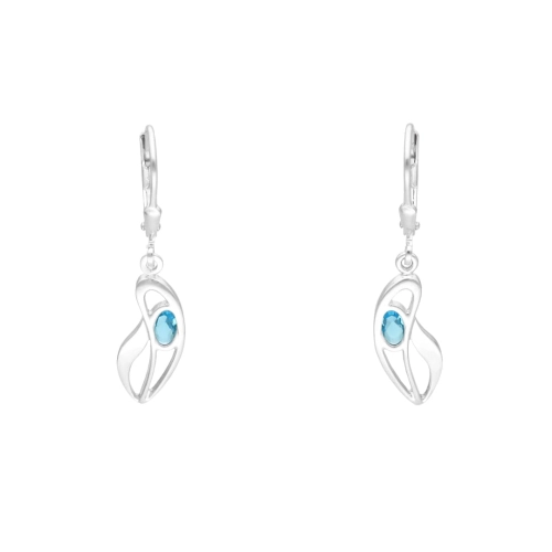 Kolczyki z błękitną cyrkonią srebro