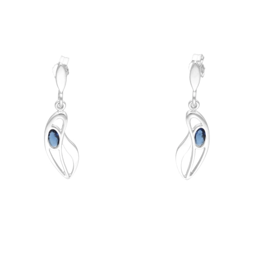 Kolczyki z szafirową cyrkonią srebro