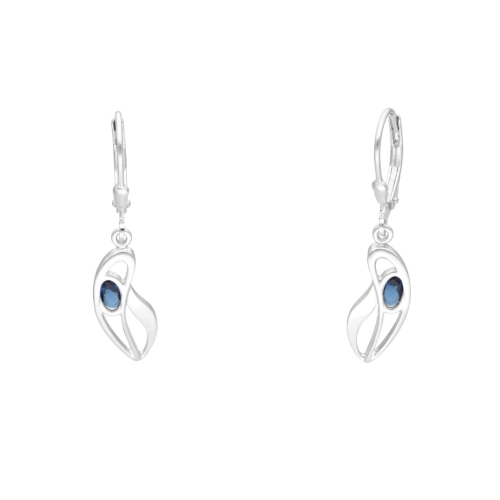 Kolczyki z szafirową cyrkonią srebro