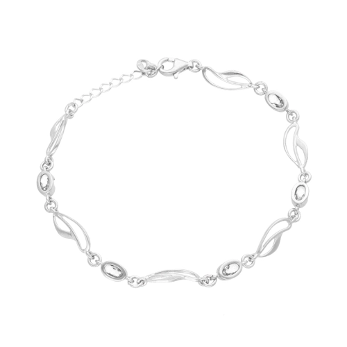 Bransoletka z białą cyrkonią srebro