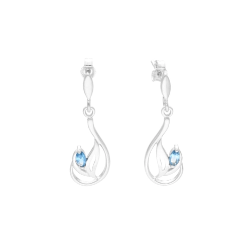 Kolczyki z błękitnymi cyrkoniami srebro