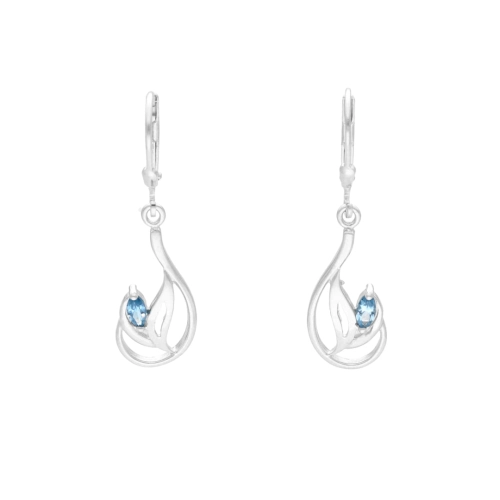 Kolczyki z błękitnymi cyrkoniami srebro